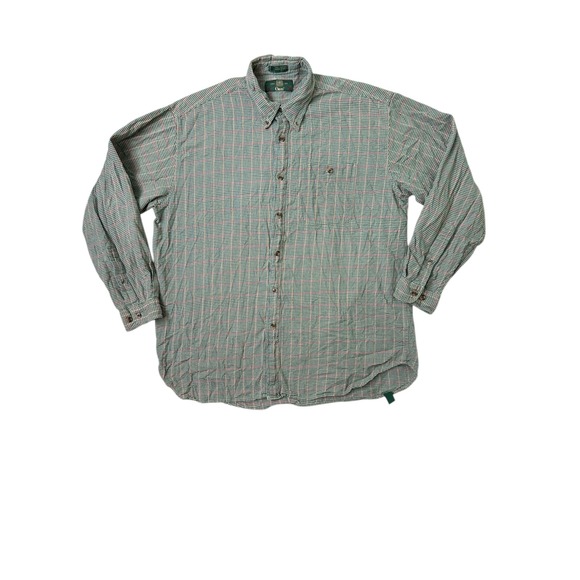 Orvis Other - Orvis Men Button Down L/S Shirt Large Green Plaid Gingham Check Cotton VTG
